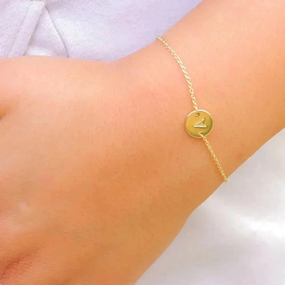 ▶ ENGRAVED PERSONALIZED CHARM- A to Z GOLD INITIAL BRACELET GIRL TEEN, ELDM22240 - Picture 10 of 16